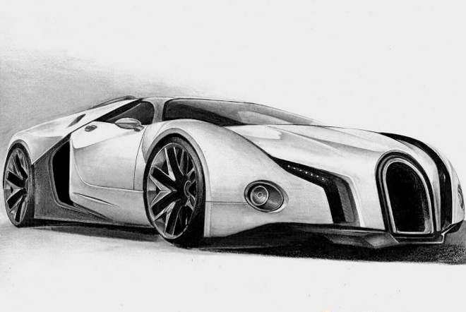 futuristic car drawing